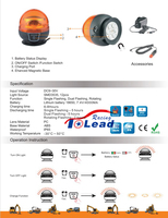 Auto-LKW-Dach Notfall-Wireless-LED-Warnleuchte, wiederaufladbar, magnetisch, rotierend, für Verkehrssicherheit