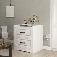 Chevets modernes en bois extensibles avec 3 tiroirs de rangement pour appartement, chambre, salon, hôtel, couleur blanche