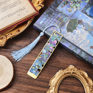 Imoda Briefpapier 1 Stuk Waterlelie Bladwijzer Holle Schilderij Metalen Boekmerk Met Kwast Geschenken Voor Boekenliefhebbers Schrijvers - Product Image 4