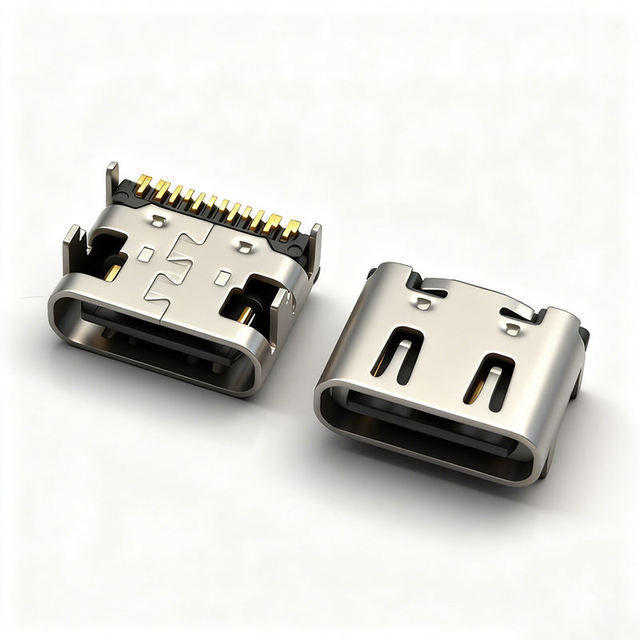 Type C Female 16 Pin Board Connector USB C Receptacle SMT Through Hole Adapter Copper 5A Custom OEM