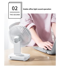 מאוורר שולחני נייד שקט עם 4 מהירויות, נטען ב-<span class=keywords><strong>USB</strong></span>, איכותי ונמכר ביותר, דגם D606, למשרד, לבית ולמלון - Product Image 5