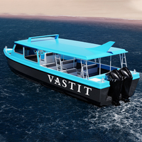 Bateau de luxe à moteur hors-bord en fibre de verre pour 26 passagers, ferry fluvial, croiseur de cabine, taxi fluvial, navire rapide à vendre - Meilleures ventes