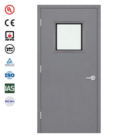 Portes en acier ignifugées NFPA, résistance au feu 60 minutes, pour sorties de secours résidentielles, avec joint intumescent et panneau de vision.