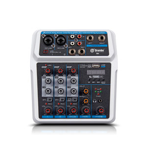 Debra 4-Kênh Trắng DJ Giao Diện Điều Khiển Mixer Home Khuếch Đại Với Soundcard Bt4.0USB 48V Cho Ca Hát Phát Sóng Trực Tiếp Karaoke Ban Nhạc Trộn - Product Image 1