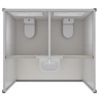 Cabina WC Prefabbricata Modulare CE per Uso Intensivo, Bagno Mobile Integrato con WC e Lavandino, Ideale per Servizi Igienici Esterni