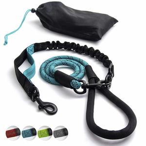 เชือกจูงสุนัขสะท้อนแสง,ไนลอนสำหรับงานหนักพร้อมที่จับควบคุมการจราจรบันจี้จัมดูดซับแรงกระแทกสำหรับสุนัขขนาดกลางและใหญ่ - Product Image 2