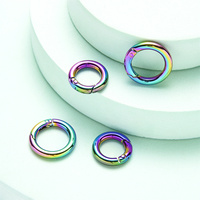 Boucle à ressort colorée plaquée sous vide, anneau ouvert, accessoires de maroquinerie, connecteur de boucle DIY
