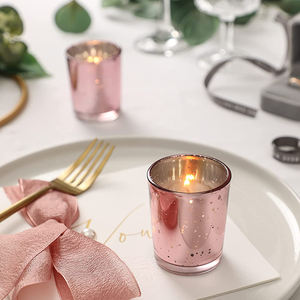 Bougeoir <span class=keywords><strong>en</strong></span> <span class=keywords><strong>verre</strong></span> mercure, rose doré, parfait pour les centres de table de mariage, de fête, décoration de la maison, écologique - Product Image 5