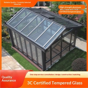 غرف شمسية حديثة مخصصة مقاومة للماء من سبائك الألومنيوم مع زجاج مزدوج مقوى للفيلات والشرفات والاستخدام الخارجي - Product Image 5