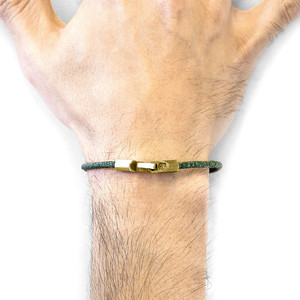 Bracciale Racing Green Talbot in oro giallo 9 carati e pelle di squalo - Product Image 3