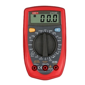 UNI-T UT33D+ มัลติมิเตอร์แบบดิจิตอล เครื่องวัดอเนกประสงค์ ฟิวส์คู่ จอ LCD มีไฟพื้นหลัง พกพาสะดวก สีแดง/เทา 1999 ค่าที่แสดง - Product Image 2