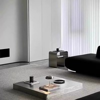 Fabricant de meubles modernes nordiques Table basse carrée en acier inoxydable Table d'appoint