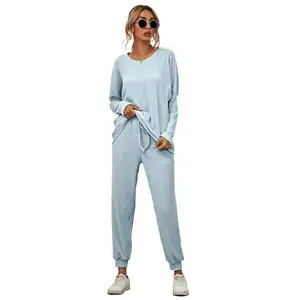 Ropa De dormir personalizada para Mujer, Pijamas De Invierno acanalados, De punto