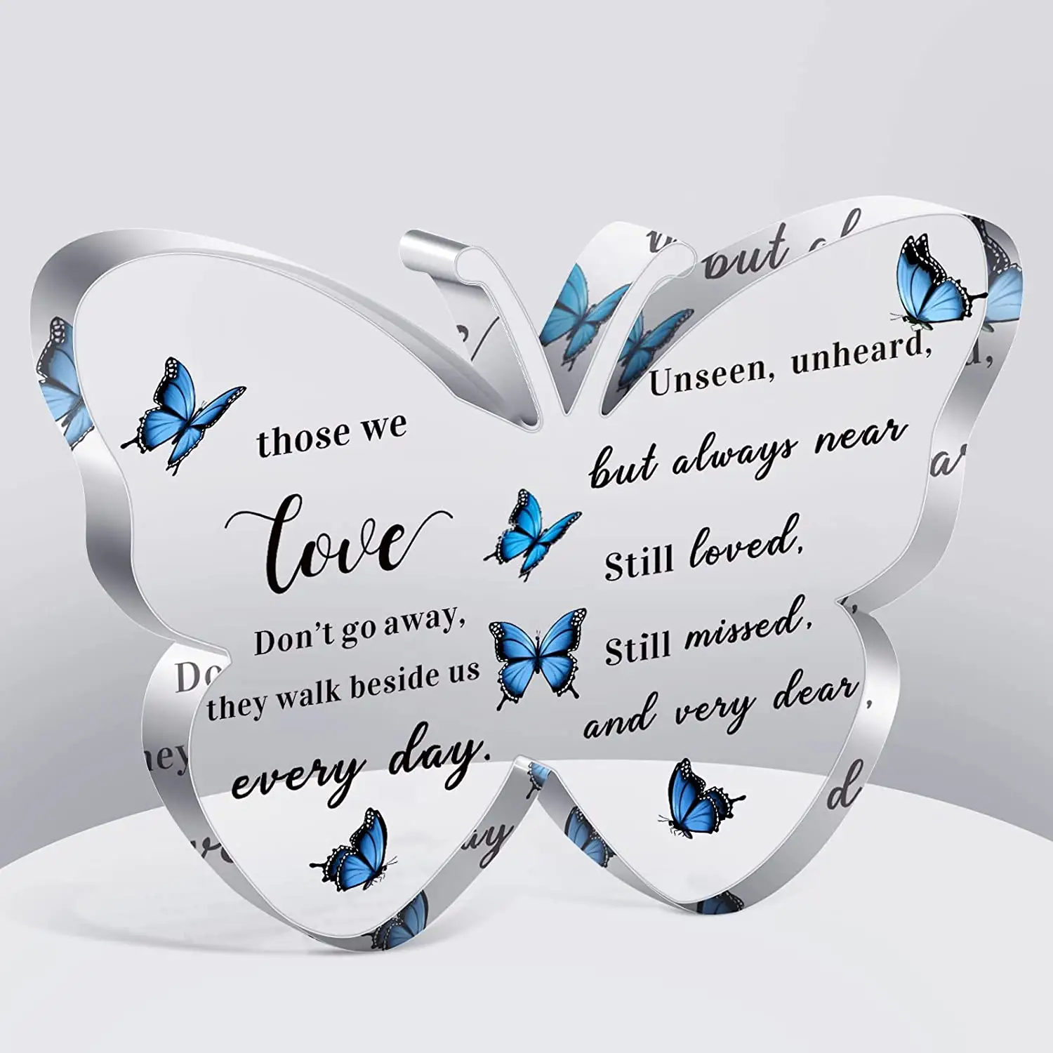 Gift For Family Members Clear Butterfly Shaped Acrylic Plaque