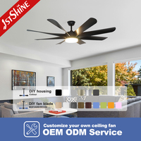 1stshine Fernbedienung Top-Bewerteter Umweltfreundlicher Kommerzieller Anpassbarer OEM/ODM Rostbeständiger Deckenventilator Mit LED-Beleuchtung