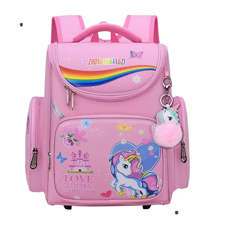 Foldable best price waterproof Children Cartoon Unicorn Backpack /Fashionable children mochila School Bags