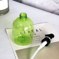 Bouteille PET vert clair 300ml 500ml avec pompe à lotion, distributeur en plastique vert citron, emballage pour savon liquide et shampoing, vente en gros en vrac