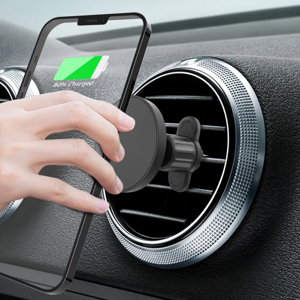 New Released 15W Fast Wireless Charger For Iphone 12 Magnetic Phone Car Holder Safe Car Wireless Charger