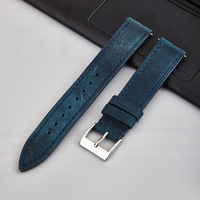 Bracelet de montre vintage en cuir véritable Crazy Horse, sangle en cuir de vachette pleine fleur, bracelet de remplacement rétro pour smartwatch