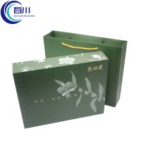 Caja de Regalo Rígida de Papel Recubierto de Alta Calidad, Juego Completo Grande, con Logotipo Impreso y Bolsa de Papel para Cubilose o Productos Oleaginosos