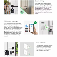 Serrure intelligente Secukey Euro Lock TTLock avec contrôle par application BLE, bouton rotatif sans changement de cylindre, contrôle d'accès haute sécurité