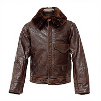 Veste d'aviateur pour homme en peau de mouton, col rabattu, style bomber, manteau de pilote vintage, mode hiver, respirant, écologique