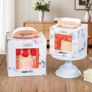 Boîtes à gâteaux d'anniversaire biodégradables pliables de qualité alimentaire de 3 pouces avec logo, vente en gros du fabricant - Product Image 3