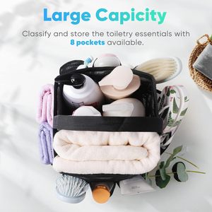 Organizador de Ducha de Malla Portátil para Dormitorios Universitarios, Organizador de Ducha con 8 Bolsillos de Gran Capacidad para Playa y Piscina - Product Image 2
