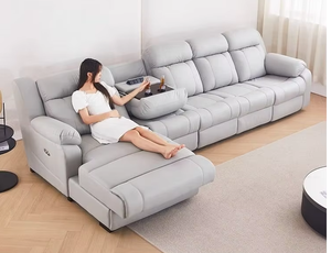 Canapé en tissu en forme de L de luxe moderne, 3 <span class=keywords><strong>places</strong></span>, inclinable, ensemble combiné, mobilier de salon modulaire - Product Image 4