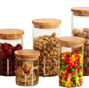 Bocaux en verre hermétiques écologiques de qualité alimentaire avec couvercles à fermeture éclair et étiquettes modernes pour cuisine et garde-manger, pour farine, grains de café, fêtes - Product Image 1