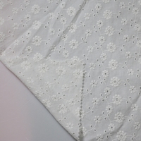Tissu brodé en coton 100% de haute qualité, 138 g/m², tissé, blanc, motif floral à petites fleurs, œillets, broderie Schiffli, pour robe de femme