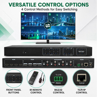 Consola de Conmutación de Matriz HDMI 2.0 Profesional DQINFOS 4X4, 4 Entradas 4 Salidas, 18Gbps HDCP2.3 4K 60Hz para Educación, Escuelas y Aulas