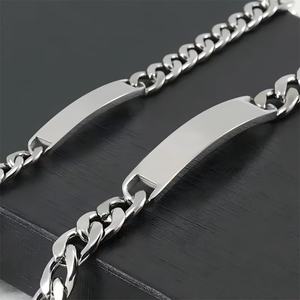 Men's Stainless Steel Hip-Hop Bracelet With NK <b>Chain</b> <b>Titanium</b> Steel Fashion Jewelry With Curved Piece Classic Style Bangles - Product Image 2