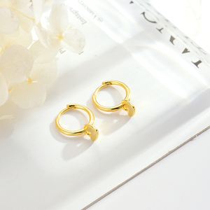 Pendientes de Aro Colgantes con Corazón de <span class=keywords><strong>Plata</strong></span> <span class=keywords><strong>925</strong></span> para Mujer, Joyería de Moda - Product Image 5