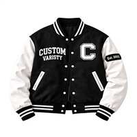 Blouson universitaire oversize pour homme, style baseball, streetwear printemps, respirant, antibactérien, col en V, 100% laine, vente en gros OEM