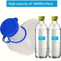 Urinoir portable de grande capacité 1000 ml, récipient à urine unisexe pour personnes âgées, enfants, voyages en voiture, camping, toilettes d'urgence