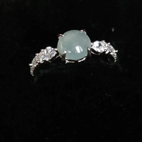 Bague unisexe en jadeite de qualité supérieure, verte, ajustable, plaquée argent 925, certifiée NGIC, type A, diamant cultivé