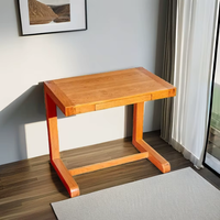 Bureau d'ordinateur moderne et simple en forme de C TACASA, table d'étude pour bureau à domicile, en chêne blanc courbé, avec tiroir d'écriture, gain de place