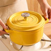 Bright Houseware – Ensemble de casseroles et faitouts en fonte émaillée avec couvercle, grand modèle, style nordique, pour une cuisson unique