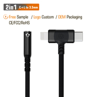 Adaptateur DAC USB C femelle 2-en-1 avec prise jack 3,5 mm, protection contre les courts-circuits en nylon et alliage d'aluminium pour téléphone portable