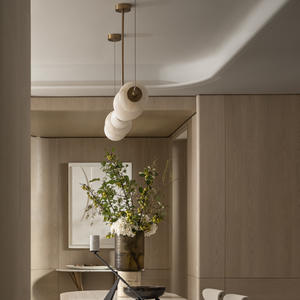 Länglicher Kronleuchter aus Naturmarmor, 6-flammig, LED-Luxus-Pendelleuchte für Wohnzimmer, Küche, Designer-Lüster, Deckenleuchten - Product Image 5