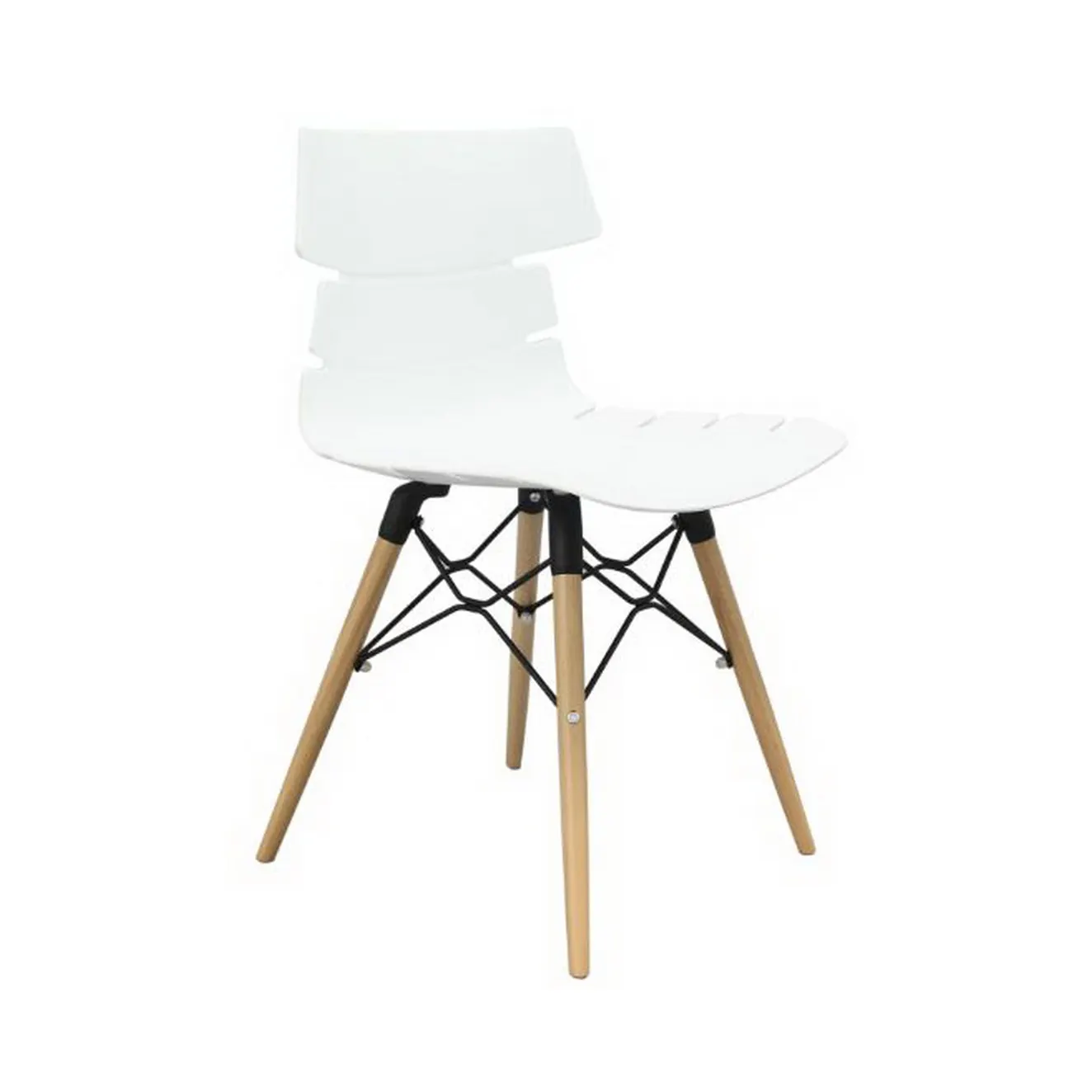 Dining Bedroom Living Room Side Chairs Nordic Wood Legs White Molded Plastic Chair