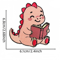 Patchs thermocollants brodés sur le thème de la lecture, vente en gros, motifs mignons Dragon, Hibou, Crâne, appliques à coudre sur le thème du livre, logo personnalisé pour sac à dos