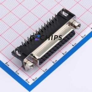 D-SUB-DR-25PCM-BB D-Sub/VGA Connector Bent Lead Through Hole Connector Female 25P Right Angle Insert 2 - Product Image 1