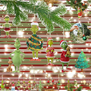 Adornos Navideños Colgantes Divertidos de Alta Calidad al por Mayor, Adorno de <span class=keywords><strong>Grinch</strong></span> Verde para Árbol de <span class=keywords><strong>Navidad</strong></span>, Accesorios Navideños - Product Image 3
