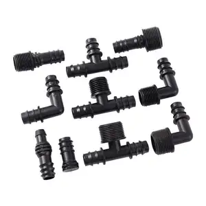 Sistem irigasi tetes mikro pipa DN16 taman 1/2 3/4 inci ulir pria konektor pertanian Lurus siku - Product Image 1