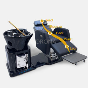Salon de coiffure confortable coiffure shampooing lit électrique réglable <span class=keywords><strong>tête</strong></span> rotative Spa shampooing chaise - Product Image 2