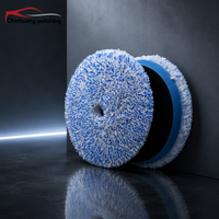 Tampons de polissage en microfibre de laine personnalisés, tampons de lustrage souples pour carrosserie de voiture, en polyuréthane durable, OEM pour l'entretien automobile