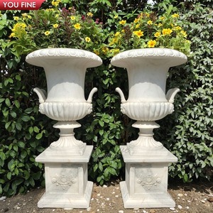 YOUFINE Jardinière classique en marbre personnalisable de grande taille, sculpture européenne, pot à fleurs de jardin avec décoration paysagère extérieure - Product Image 6
