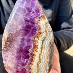 Ágata Mexicana Natural Morada al por Mayor, Cristal en Forma de Lágrima, Amatista Pulida, Ágata Llama para Regalo del Día de la Madre - Product Image 6